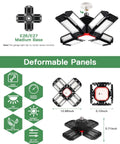 324 LED Red Light Therapy Lamp With 660nm Infrared, Adjustable Height, Deformable Panels for Face and Neck, E26/E27 Base