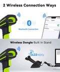 Upgraded 2D Industrial Barcode Scanner With Wireless Charging Stand And 433 MHz Wireless And Bluetooth 2In1 Reader