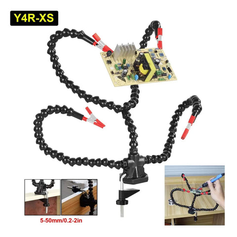 Helping Hands Soldering Tool With Flexible Gooseneck Arms 360 Degree Alligator Clips PCB Vise Table Clamp