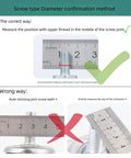 Screw type diameter confirmation method for M6x15mm thread with correct and incorrect measuring techniques.