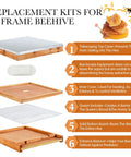 Beekeeping Beehive Parts Kit For 10 Frame Hive With Telescoping Top Cover Oval Bee Escape Inner Cover Solid Bottom Board shown in parts