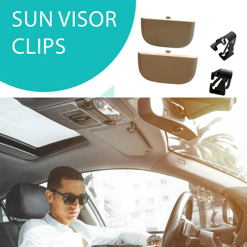 Beige Tan Sun Visor Clips For Ford Edge 2013 2024 And Lincoln MKZ Fusion 2013 2014 2015 2016 With 2 Clips And 4 Black Clips