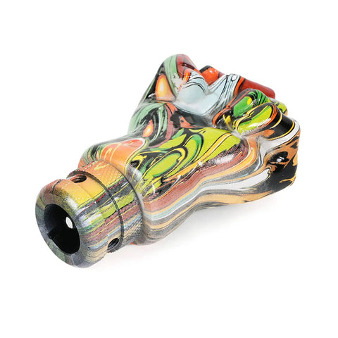 Cool Fist Style Gear Shift Knob With Resin Mixed Pattern For Manual Cars Easy Grip Street Graffiti Design Upgrade Shifter Handle No Mod Needed, angled view