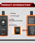 Keep Your Ride Rolling Smooth On Any Street With This Straight Up Bulletproof Tire Pressure Monitor And TPMS Reset Tool For GM Chevy Buick EL50448 Models, orange tire pressure reset tool with buttons and battery compartment.