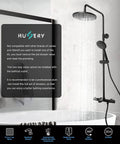 Thermostatic Rain Shower System With 9 Inch High Pressure Rain Shower Head And Handheld Set Matte Black Wall Mounted Shower Mixer