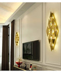 Modern Nordic Wall Sconces Upgrading Living Room Or Bedroom Vibe With Glare Free Led Accent Lighting Sleek Minimalist Design Slaps On Walls For Chill Ambiance Perfect Bedside Hallway Lamp 28 Cm, gold diamond design on wall.