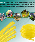 Four Size Small Engine Fuel Line Hose Kit For Lawn Mower Chainsaw Trimmer Blower And Other Gas Tools with yellow tubing