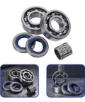 Chainsaw Crankshaft Bearing And Rubber Oil Seal Set For High Speed Transmission, Needle Roller Bearing Kit, Saw Repair For Gasoline Power Saws, Heavy Duty Pro Grade Sealing System For Tight Seal And Leak Free Performance, bearings and seals shown