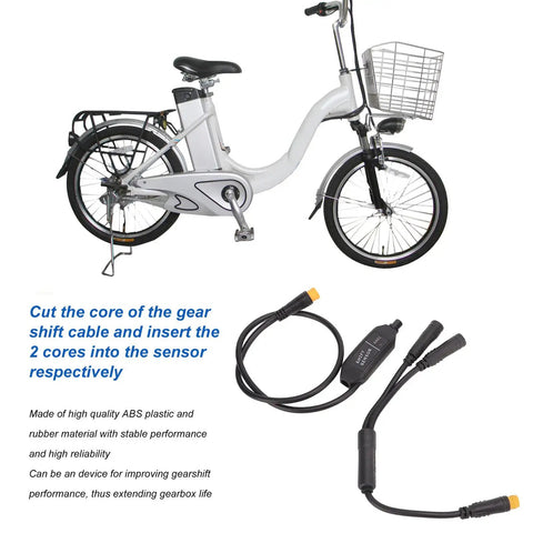 Gear Sensor Cable With 1T2 Brake Splitter For Bafang Mid Mount Motor Crisp Shifts Upgrade easy install on white ebike