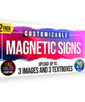2 Pack 12x24 Custom Magnet Signs In Full Color For Business And Advertising, 30 Mil Vinyl Car Magnets, Personalized Magnetic Sheets