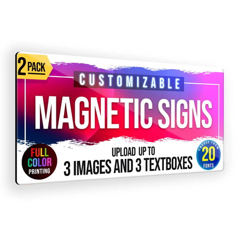 2 Pack 12x24 Custom Magnet Signs In Full Color For Business And Advertising, 30 Mil Vinyl Car Magnets, Personalized Magnetic Sheets