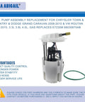 Chrysler Town and Country Dodge Grand Caravan VW Routan Fuel Pump Assembly Replacement 2008 To 2010 3.3L 3.8L 4.0L Gas Replaces OE E7235M 68030875AB