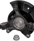 Premium Heavy Duty Front Right Wheel Bearing And Hub Assembly Loaded Knuckle for 2011 Through 2015 Ford Edge and Lincoln Mkx, side view with nut.