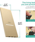 Dimensions of Heavy Duty 22 Inch Rectangular LED Shower System Wall Mounted With Bluetooth Audio, antique brass finish