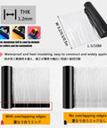 Self Adhesive Asphalt Crack Repair Tape For Concrete And Flat Roofs Black Sbs Modified Bitumen Flashing Sealant With Aluminum Foil Heat Barrier, 1.2mm thick, 5/10M long, showing overlapping and non-overlapping edges.