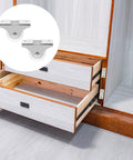 PP Directional Caster Wheel White for Furniture Inch 12pcs mounted on drawers, showcasing its design and functional use.