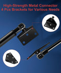 High-strength metal connectors with brackets for Rock Solid Heavy Duty 28 Inch Gas Strut With Mounting Bracket For Truck Bed Tonneau Cover RV Murphy Bed Snowmobile Trailer DIY Lift Support No Sweat Install 200 Lb Force.
