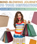 Red Kraft Paper Bags With Handles 16x6x12 Inches Pack Of 250 150 GSM Foldable Gift Bags for various events held by smiling woman