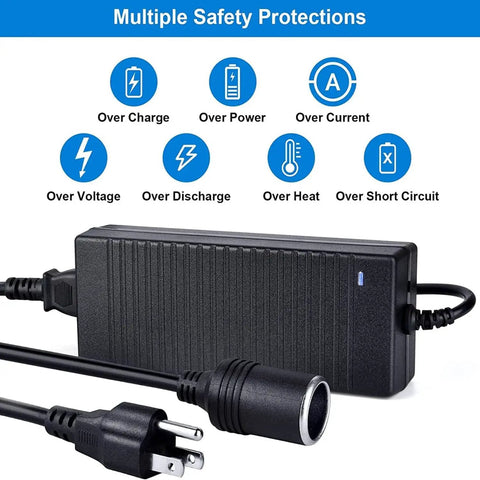 High Output AC To DC Converter 100V To 240V To 12V 10 Amp 120 Watt showing safety features like over charge and over current.