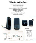 Dual Swappable Battery Smart Lock With 6 Month Power, 2K 180 Degree Camera And Video Doorbell For Front Door, components displayed