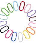 16 Piece Oval Carabiner Clips Set for Keychains and Lanyards Aluminum Alloy Lightweight Yet Sturdy Snap Hooks Colorful