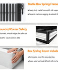 Full Size 5 Inch Low Profile Metal Box Spring Built Tough With Reinforced Steel Rails And Straight Up Rock Solid Support For Thick Mattresses Durable Foundation showing stable metal frame with support slats.