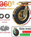 Heavy Duty Rubber Caster Wheels Set With Eight Inch And Ten Inch Options built with 360° rotation feature and solid steel components.