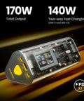 170W Power Bank 24,000mAh High Capacity With 140W PD3.1 Fast Charge for laptops and smartphones, smart display visible