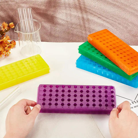 Polypropylene Microcentrifuge Tube Rack Set, 60 Well Double Panel Holder For Chemistry Lab And PCR in five colors
