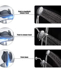 High Pressure Shower System With Handheld And Rain Showerhead, 35 Function Dual 2 In 1 Faucet, Patented 3 Way Diverter, Chrome Finish, Valve Included For A Dope Home Spa Upgrade showing water flow settings and diverter control