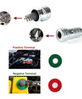 Battery cleaning tools with red and green terminal washers for Beefy Heavy Duty Battery Disconnect Switch Knife Blade 12V 24V Cut Off Isolator