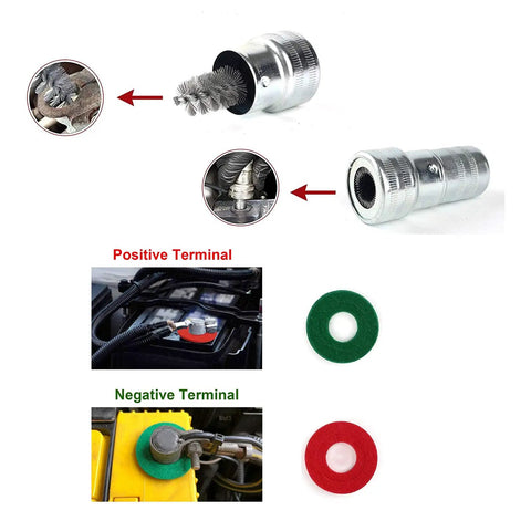 Battery cleaning tools with red and green terminal washers for Beefy Heavy Duty Battery Disconnect Switch Knife Blade 12V 24V Cut Off Isolator