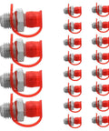 Essential Grease Fitting Caps Replacement Kit featuring 20 Sets Of Precision Iron And Rubber Zerk Nipples For Heavy Duty Vehicle Hydraulic Systems With Easy Grip And Leak Free Sealing Design That Saves You Time And Money, red cap