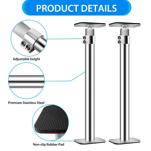Adjustable Undermount Sink Brackets Kit For Quick No Fuss Repair And Stable Kitchen Mounting Keeps Your Sink From Dropping Durable Support System showing adjustable height and non-slip rubber pad features.