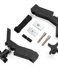 Two Pack High Lift Jack Mount Brackets For Truck Bed Deck Rail System Compatible With Toyota Tacoma 2005 Plus, black aluminum hardware set.