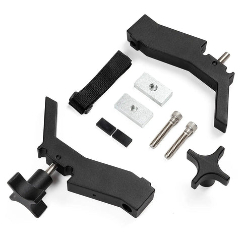 Two Pack High Lift Jack Mount Brackets For Truck Bed Deck Rail System Compatible With Toyota Tacoma 2005 Plus, black aluminum hardware set.
