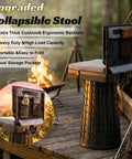 Heavy Duty Collapsible Stool With Backrest And Extra Thick Cushion 1000lbs Max Portable Folding Outdoor Chair by campfire