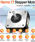 3 Pack Nema 17 Stepper Motors Set 2 Phase 1.8 Degree High Torque Bipolar 0.13Nm 1.0A 21mm Body With 4 Lead Wires