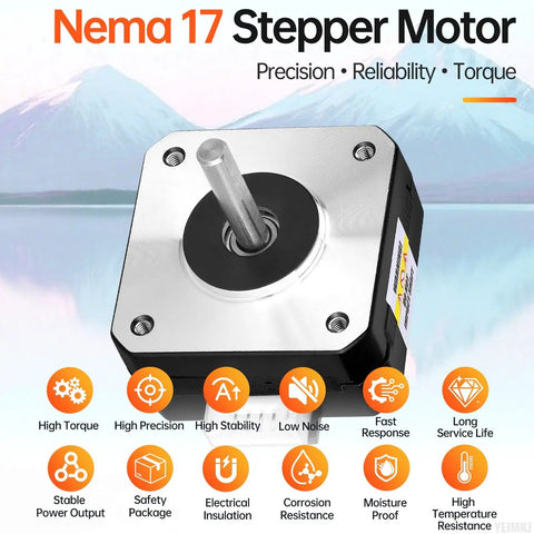 3 Pack Nema 17 Stepper Motors Set 2 Phase 1.8 Degree High Torque Bipolar 0.13Nm 1.0A 21mm Body With 4 Lead Wires