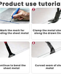 Heavy Duty Sheet Metal Hand Seamer With 180 Degree Straight Head for precise folding and flattening, DIY metalworking tool use tutorial.