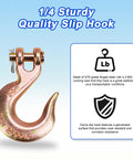 Beefy 4 Pack One Quarter Inch Clevis Slip Hooks Without Latch, Heavy Duty Grade 70 Tow Chain Hook with 2600 Lbs Load Limit