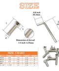 38 Piece Stainless Steel Socket Cap Screws Set With Countersunk Heads 1/4-20 Thread Five Sizes And Allen Keys Includes 3/8 1/2 3/4 1 And 1-1/2 Inch Lengths Corrosion Resistant 304 Stainless Hardware Kit For DIY with size chart and Allen key.