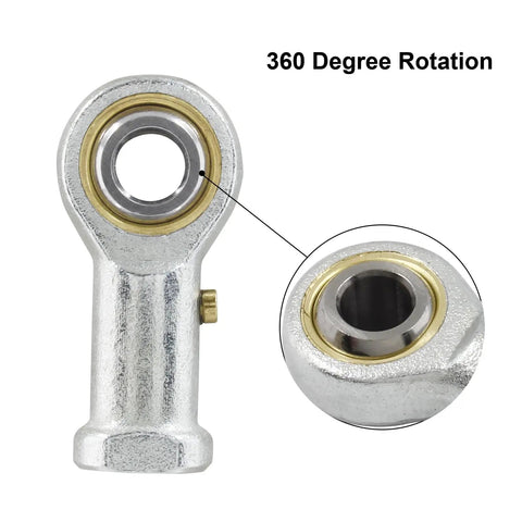 2 Pcs 304 Stainless Steel Rod End Bearing PHSB5 5/16 X 5/16-24 Female Right Threaded High Load Rating Easy Install Low Noise High Speed For Precision Machinery And Industrial Applications, 360-degree rotation