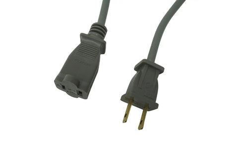 Light Duty 20 Foot Extension Cord For Small Appliances SVT 16 Gauge 125 Volt Indoor Use Gray With Tangle Resistant Vinyl Jacket