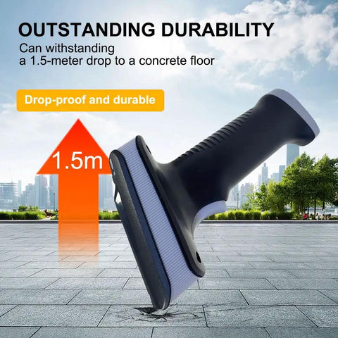 UHF RFID Handheld Scanner With Bluetooth And USB showing durability withstanding 1.5-meter drop on concrete