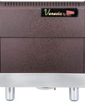 Back view of Venezia II One Group Commercial Espresso Machine With 110V 120V Power 2000W Pro Style Boiler, stainless steel, compact design.