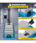 3 Inch Lockdown Bench Vice With Bulletproof Cast Iron Build And Thickened Jaw Plates For Milling Drilling And Cnc Work, showcasing built-in grooved jaws.