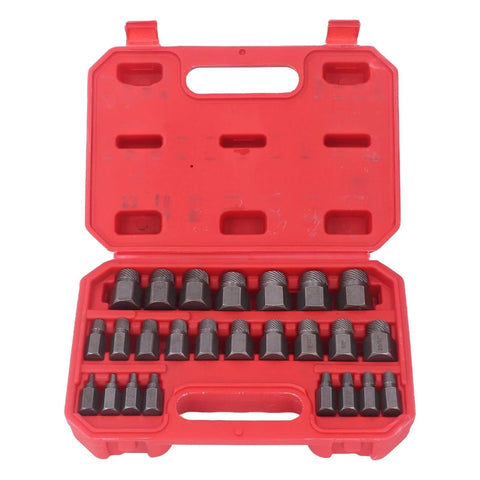 Beast Of A Screw And Fastener Extractor Set 25 Piece Molybdenum Steel Damaged Screw Remover Kit for Rusty Bolts and Nuts in red box