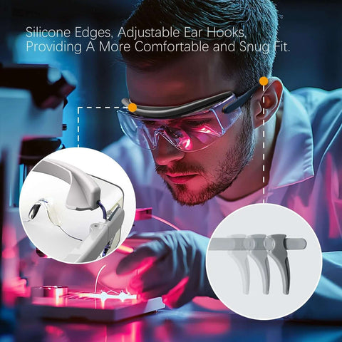 VOLTSPARK CO2 laser eye protection glasses, pink-tinted lens, OD 5+, for 9000–11000nm lasers