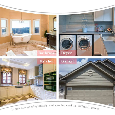 Bathroom, kitchen, garage, and laundry room showing versatile 4 Inch External Extractor Wall Vent With Cushioned Non Return Flap